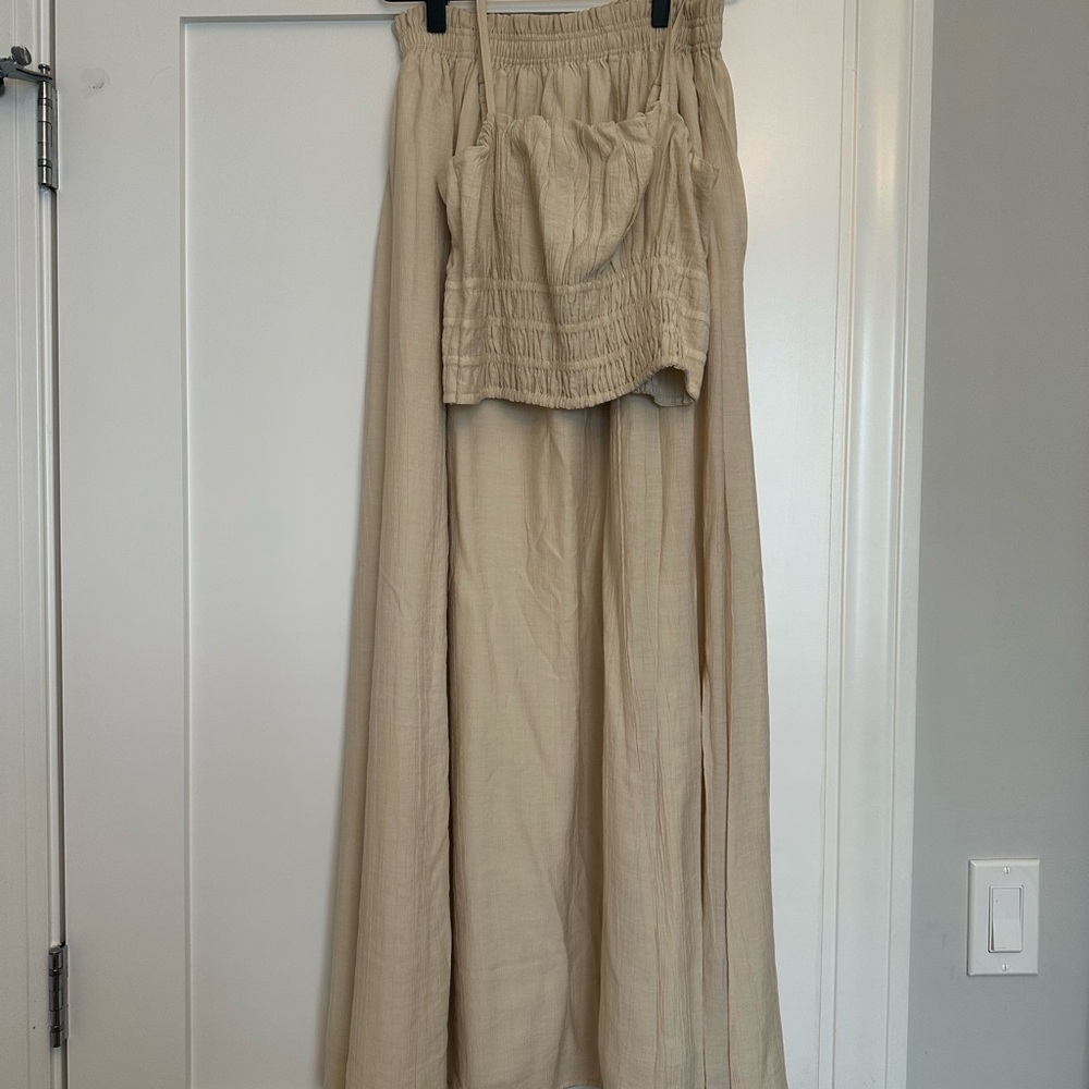 Abercrombie & Fitch Gauze Maxi Skirt and Crop Top Set